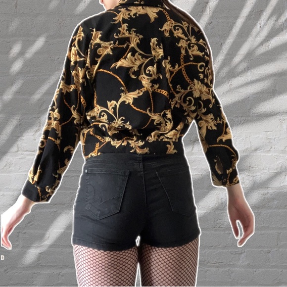 NEW VERSACE STYLE BUTTON UP TOP WITH POCKETS - Picture 6 of 13